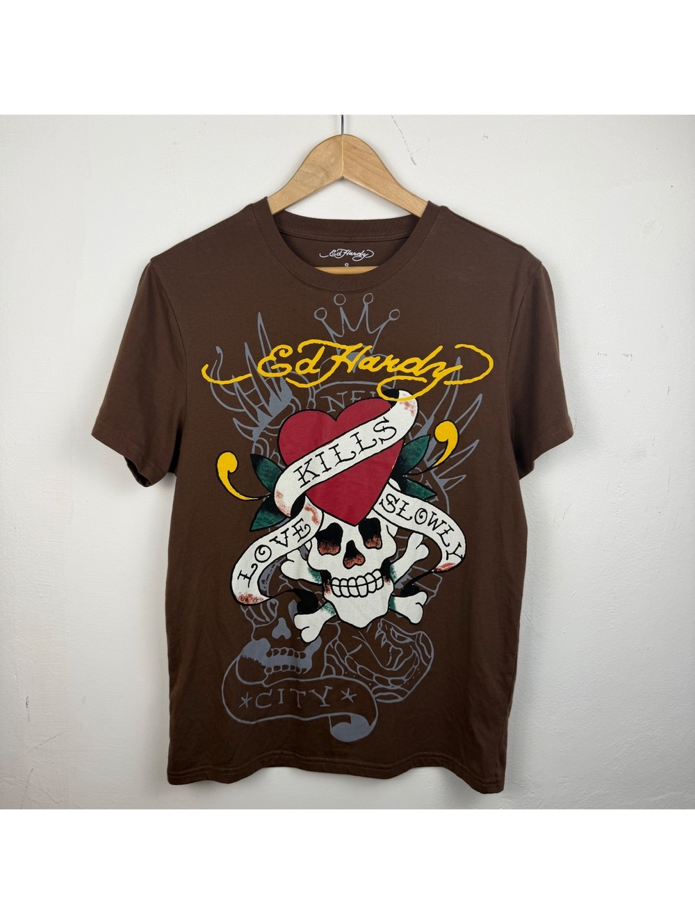 Ed Hardy Love Kills Slowly y2k Tee Men's Small
